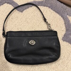 Coach Black Leather Wristlet